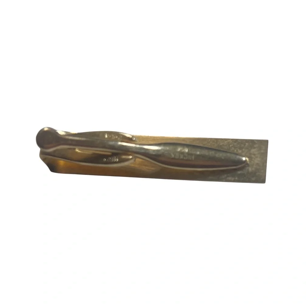 Hickock USA Vintage Gold-Tone Men’s Textured Brick Checkerboard Tie Clip‎